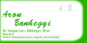 aron banhegyi business card